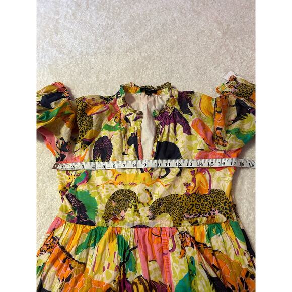 JCrew Tiered popover dress in Ratti safari print Size XS - Picture 4 of 7